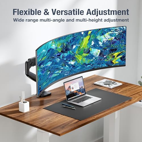 AVLT Single 17"-45" Monitor Arm Desk Mount Premium Mechanical Spring fits One Flat/Curved/Ultrawide Monitor Full Motion Height Swivel Tilt Rotation Adjustable, Black - Image 4