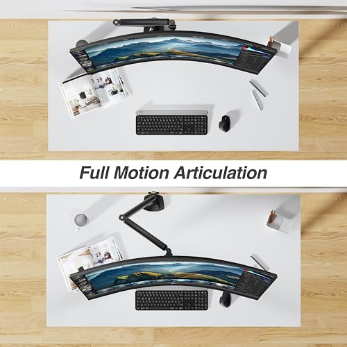 AVLT Single 17"-45" Monitor Arm Desk Mount Premium Mechanical Spring fits One Flat/Curved/Ultrawide Monitor Full Motion Height Swivel Tilt Rotation Adjustable, Black - Image 5