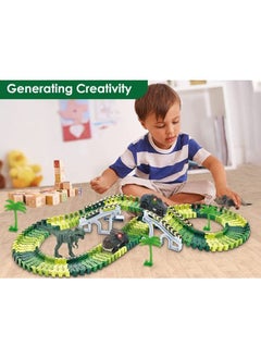 Cordova Dinosaur race track set – flexible track with car, bridge, and dinosaurs for kids  - Image 2