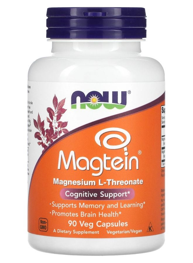 now ماغتين مغنيسيوم إل-ثريونيت 90 كبسولة نباتية