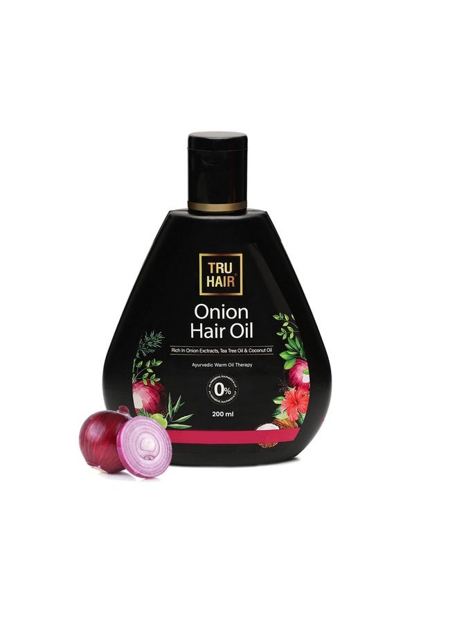 TRU HAIR Onion Hair Oil Refill Pack - 200 Ml  - Image 1