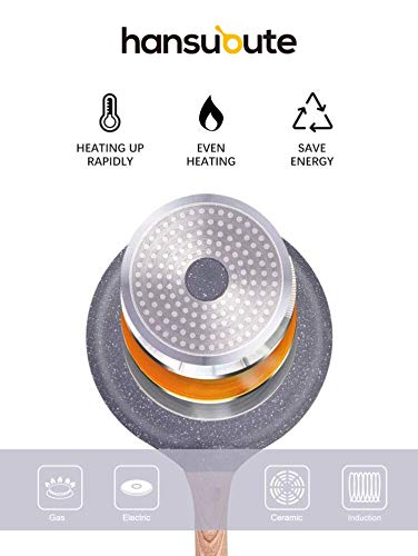 hansubute Induction Nonstick Frying Pan,Light Weight Skillet,Healthy Non Toxic Omelet Pan,All Stoves Compatible Egg Pan (grey, 9.5inch) - Image 2
