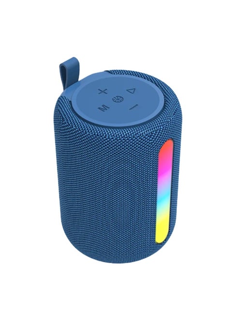 مكبر صوت لاسلكي بتقنية البلوتوث RGB مع صوت قوي، تصميم محمول مع بطارية قابلة لإعادة الشحن، مثالي للحفلات الخارجية وأجهزة الكمبيوتر والمسارح والسفر، قوة 3 وات، يعمل بمنفذ USB 5 فولت - أزرق