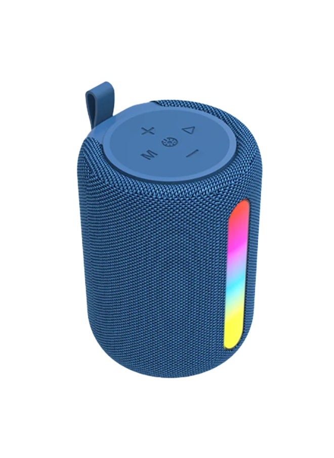 مكبر صوت لاسلكي بتقنية البلوتوث RGB مع صوت قوي، تصميم محمول مع بطارية قابلة لإعادة الشحن، مثالي للحفلات الخارجية وأجهزة الكمبيوتر والمسارح والسفر، قوة 3 وات، يعمل بمنفذ USB 5 فولت - أزرق