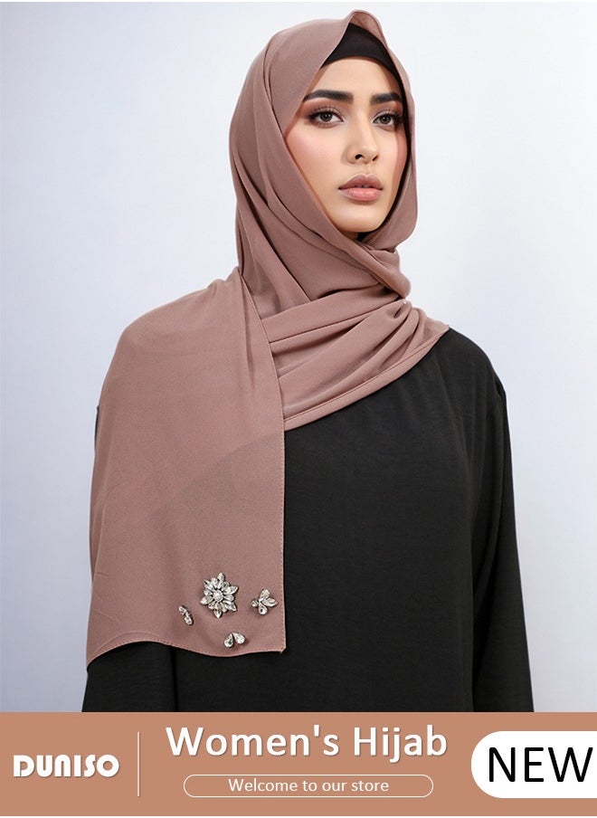DUNISO Women's Hijab, Premium Breathable Chiffon Hijab, Stylish and Comfortable Hijab Scarfs,  Very Comfy & Good for Everyday Use, Versatile and Artistic Scarf for Women  - Image 1