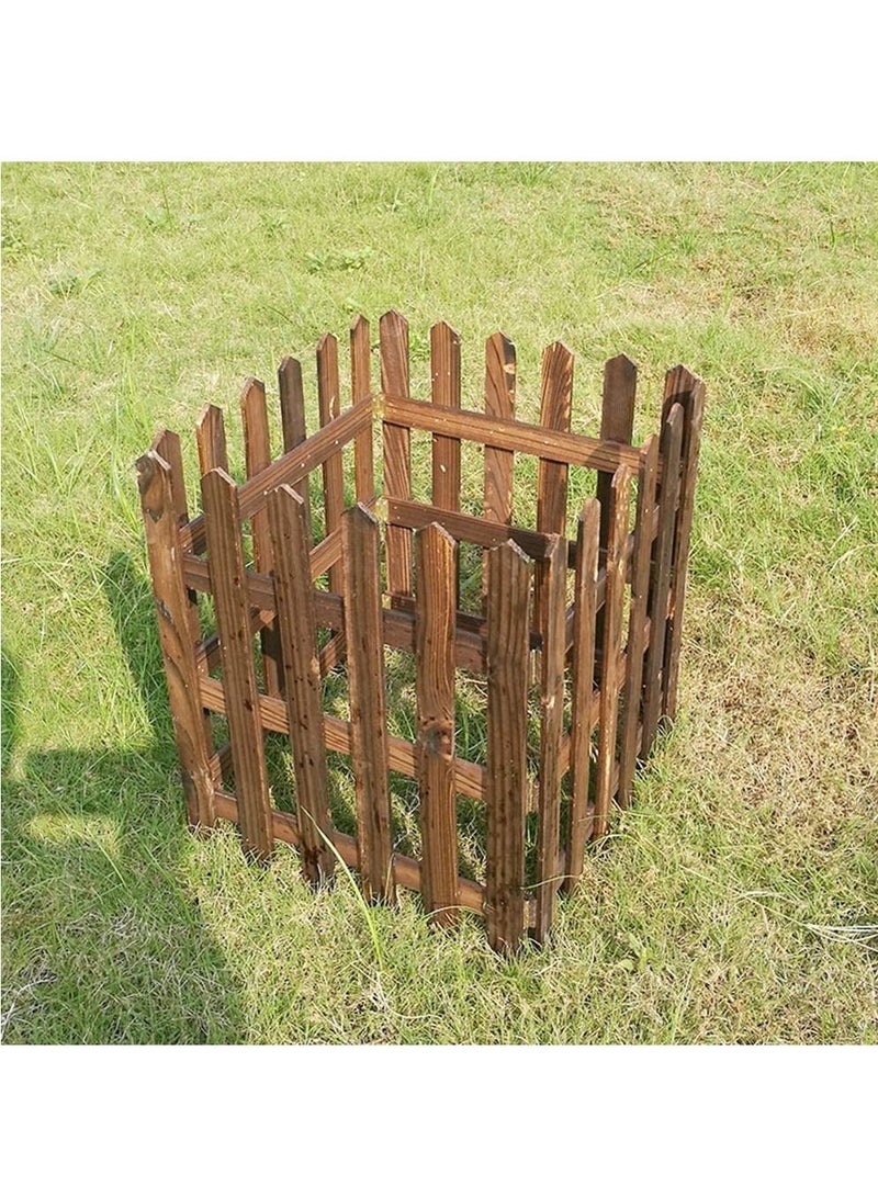 LINGWEI Wooden Garden Edging Border Wooden Picket Fence - Image 2