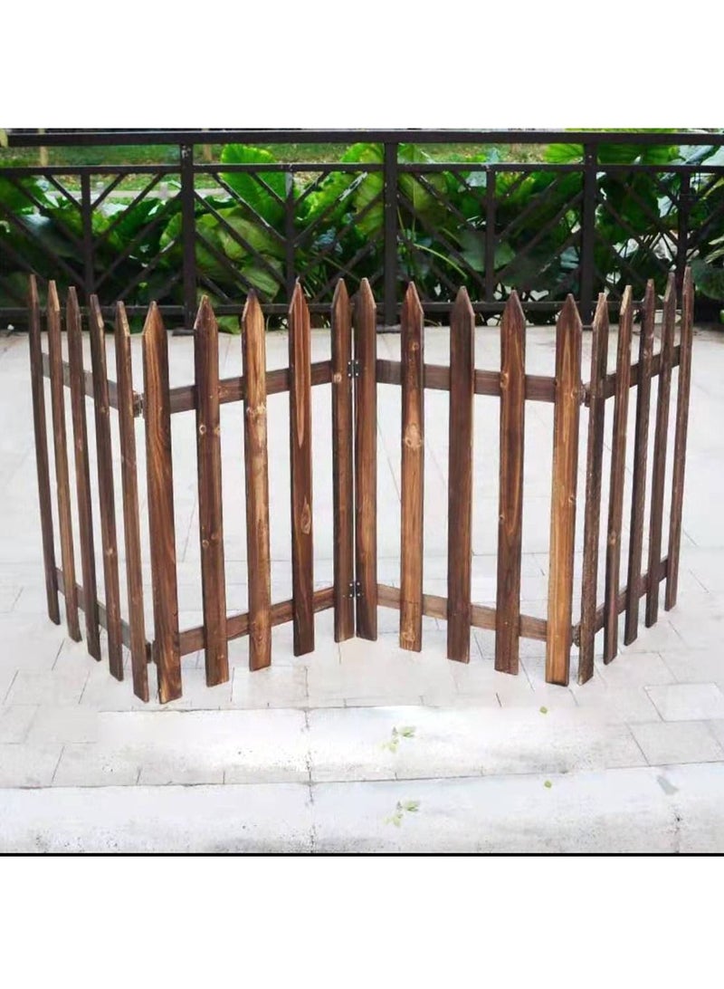 LINGWEI Wooden Garden Edging Border Wooden Picket Fence - Image 5