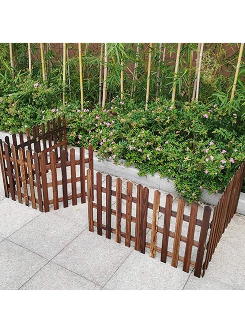 LINGWEI Wooden Garden Edging Border Wooden Picket Fence - Image 3