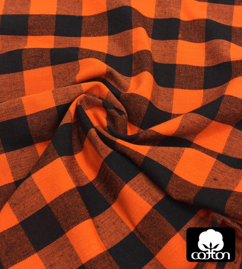 COTTON CRAFT Halloween Cloth Napkins  Set of 12 Pure Cotton Dinner Napkins  Soft Reusable Washable Halloween Party Fall Harvest Holiday Gingham Check Plaid Napkins  17 x 17 inches  Orange Black - Image 5