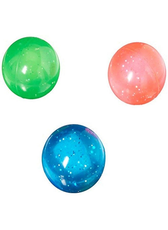 Rhode Island Novelty 1 Dozen 60mm Assorted Colored Glitter Balls Super Bouncy Ball