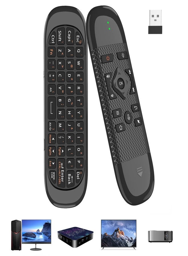 Miritz Air Mouse - with Voice, 6-Axis Gyroscope, Bluetooth, Infrared Learning, USB Air Mouse Remote Control, Multi-Function Mini Wireless Keyboard, Suitable for Smart TV/Android TV Box/PC/Projector - Image 1