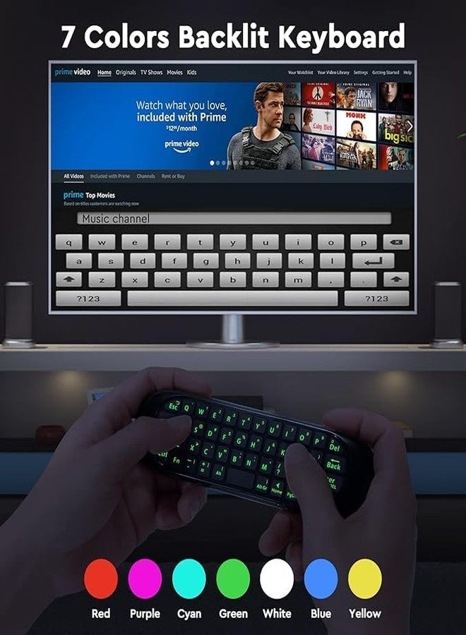 Miritz Air Mouse - with Voice, 6-Axis Gyroscope, Bluetooth, Infrared Learning, USB Air Mouse Remote Control, Multi-Function Mini Wireless Keyboard, Suitable for Smart TV/Android TV Box/PC/Projector - Image 5