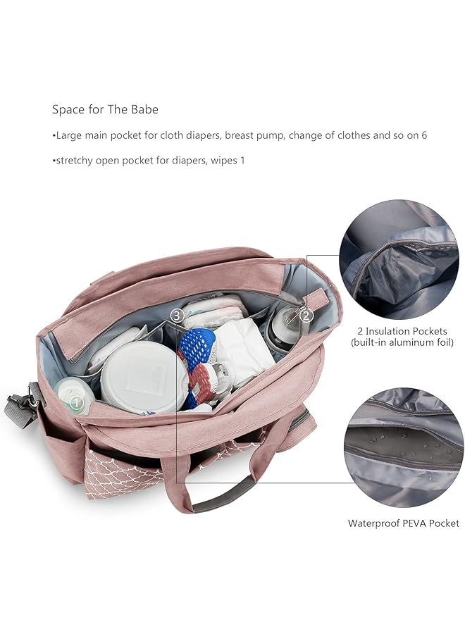 إيروريكس حقيبة حفاضات متعددة الاستخدامات مع حافظة لهاية ومحطة تغيير حفاضات، مناسبة لعطلة نهاية الأسبوع - Image 3