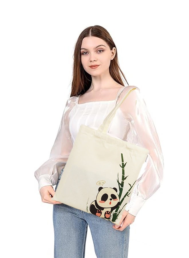 Panda Tote Wombats Valentine Gifts Panda Bear Gifts I Like Pandas, Cute Panda Theme Canvas Tote Bags - Image 3