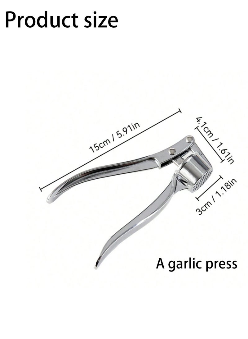 1 stainless steel garlic press, garlic press, manual garlic crusher, multifunctional kitchen tool, ideal choice for chopping garlic cloves, garlic crusher, garlic chopper, outdoor portable compact camping tool, barbecue small tool, barbecue small tool  - Image 3