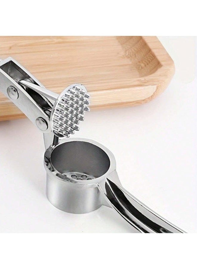 1 stainless steel garlic press, garlic press, manual garlic crusher, multifunctional kitchen tool, ideal choice for chopping garlic cloves, garlic crusher, garlic chopper, outdoor portable compact camping tool, barbecue small tool, barbecue small tool  - Image 5