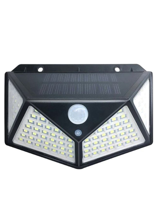 مصباح جداري للأماكن الخارجية يعمل بالطاقة الشمسية ومزود بجهاز استشعار للحركة أسود / شفاف