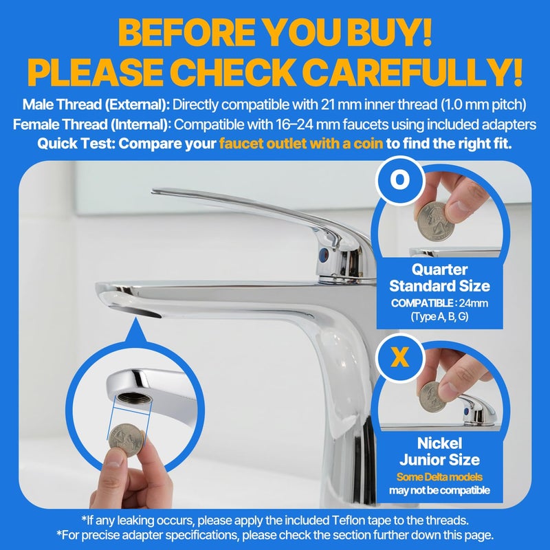 Atojet Cleansing Washbasin Faucet Filter Inspired by Korea's Beauty Culture - Pure Carbon Filters for Bathroom & Kitchen Water (1 Year Supply) (AJ8310C-SET-1YR) - Image 3