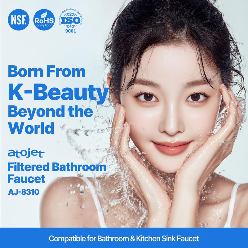 Atojet Cleansing Washbasin Faucet Filter Inspired by Korea's Beauty Culture - Pure Carbon Filters for Bathroom & Kitchen Water (1 Year Supply) (AJ8310C-SET-1YR) - Image 4