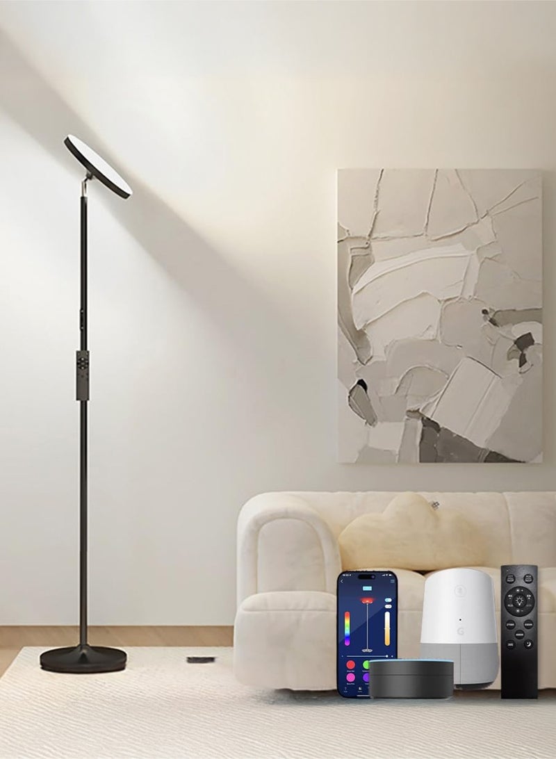 يانارا لمبة أرضية بإضاءة مزدوجة الجوانب ووظيفة RGB في الأعلى. إضاءة LED أرضية ذكية، تغيير الألوان متزامن مع الموسيقى، لمبات أرضية متعددة الألوان وقابلة للتعتيم للمنزل والمكتب - Image 1