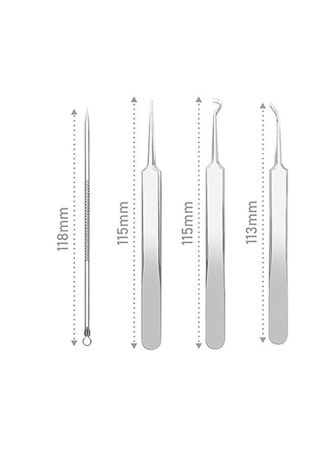 Blackhead Remover Pimple Popper Tool Kit, 4 PCS Acne Blemish Pimple Extractor Needle, Facial Comedone Clip, Blackhead Tweezer, for Ingrown Hair Removal, with Plastic storage Case - Image 3