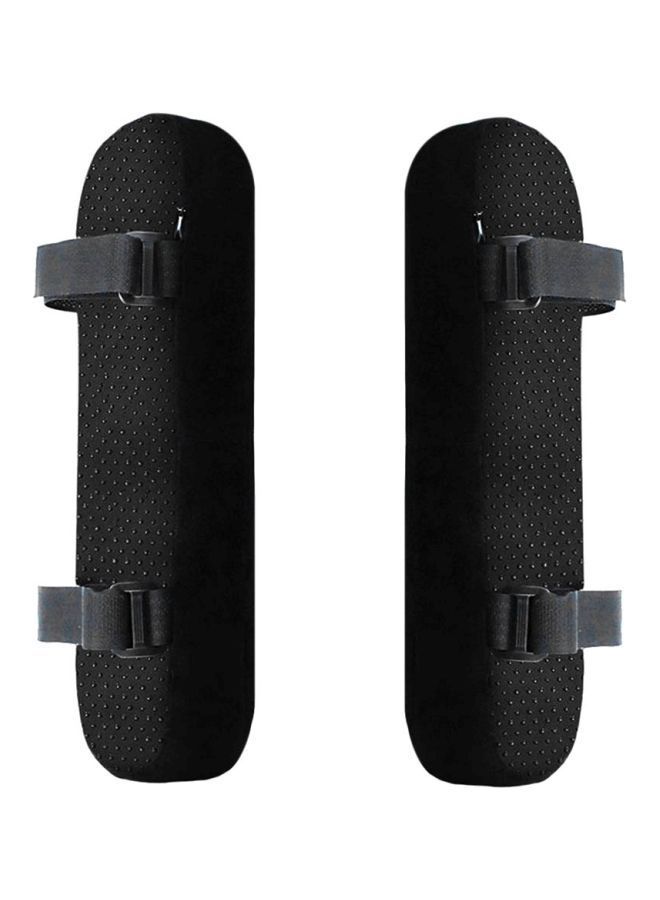 NIBEMINENT 2-Piece Chair Armrest Pads Black 500x150x60millimeter - Image 1