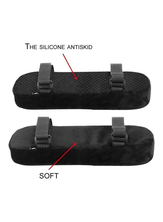 NIBEMINENT 2-Piece Chair Armrest Pads Black 500x150x60millimeter - Image 3
