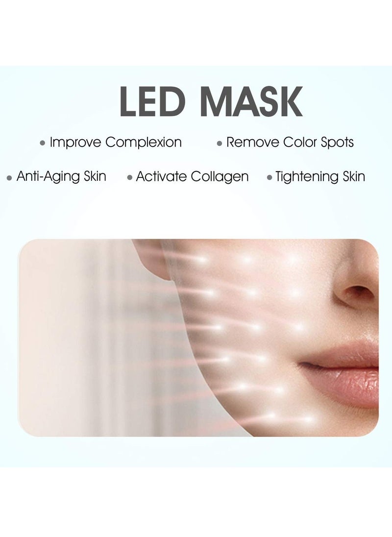 Generic - LED Light Therapy Mask, Light Therapy Acne Treatment LED Mask, 3 Color LED Face Mask Light Therapy Facial Treatment, Therapy Mask for Acne Fine Lines Wrinkles & Rosacea - Image 1