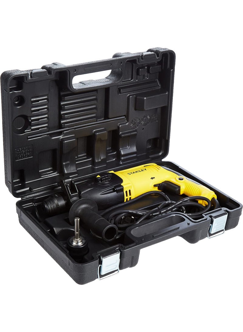 ستانلي مثقاب مطرقي دوار 800 واط 26 مم SDS-Plus - 3 أوضاع (حفر / حفر مطرقي / إزميل)، سرعة متغيرة، قابض حماية من الحمل الزائد، يشمل ظرف تثبيت، قضيب عمق وصندوق أدوات (SHR263KC-B5). - Image 5