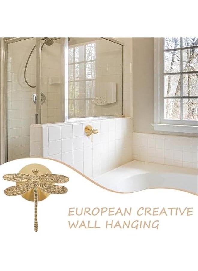 Generic - Dragonfly Coat Hooks, Wall Hooks for Hanging Gold Hooks Solid Brass Decorative Towel Hooks Coat Hooks Wall Mounted Key Hooks for Wall - Image 1