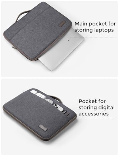 DOMISO 15.6 inch Laptop Case Sleeve Protective Cover Compatible with 16 inch MacBook Pro M4 M3 M2/Pro Max,15.6-16 inch HP Dell ASUS Lenovo Chromebook,Waterproof Computer Cases Bag,Dark Grey - Image 3