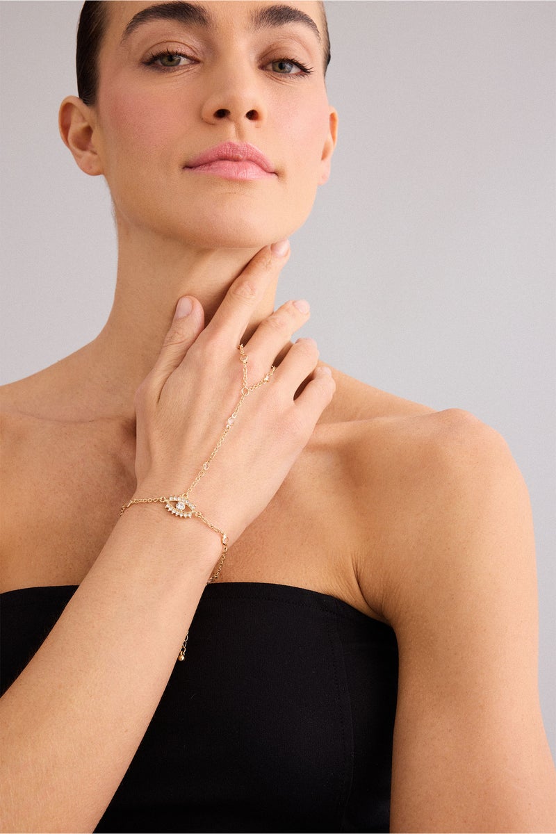 ديفاكتو سلسلة يد كف حريمي بتصميم العين - Image 1