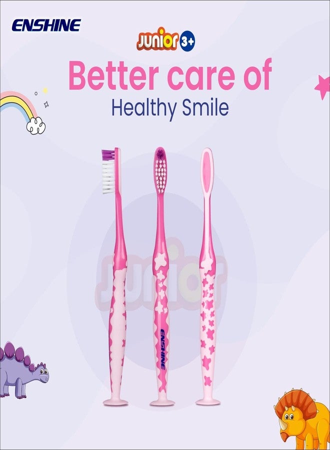 ENSHINE Kids Manual Toothbrush For Junior (3+Years) With Easy Grip|Multi-Colors-Extra Soft Toothbrush (6 Toothbrushes) - Image 3