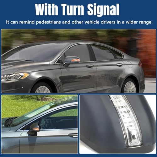 Dexepe Driver Side Mirror Assembly Compatible with Ford Fusion Sedan 2013-2014 S S Hybrid, with Power Heated, Turn Signal, Puddle Light, Blind Spot Mirror Replace ‎DS7Z17683BA (7pin Left Unpainted) - Image 5