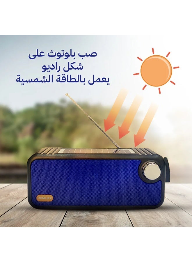 Portable Solar-Powered Bluetooth Radio | Rechargeable Outdoor Speaker with FM Radio and Solar Charging - Image 5