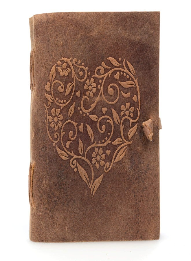 moonster Leather Journal for Women - Non Refillable Handmade Vintage Journal Leather Sketchbook for Daily Drawing & Writing - Travel Journal for Women - Heart Leather Notebook Unlined - Image 3