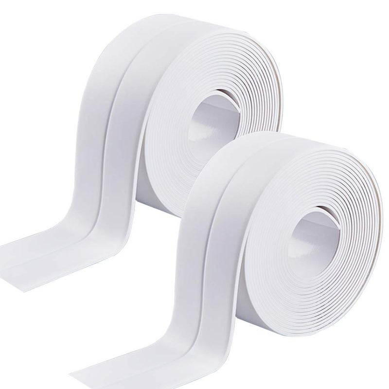 Aurorali 2 Pack Sealant Tape, Waterproof and Adhesive Bath Sealant Strip Caulk Strip, Sealing Tape for Bathroom Toilet Kitchen Wall (126 x 1.5 inches) (Assorted Colors) - Image 1