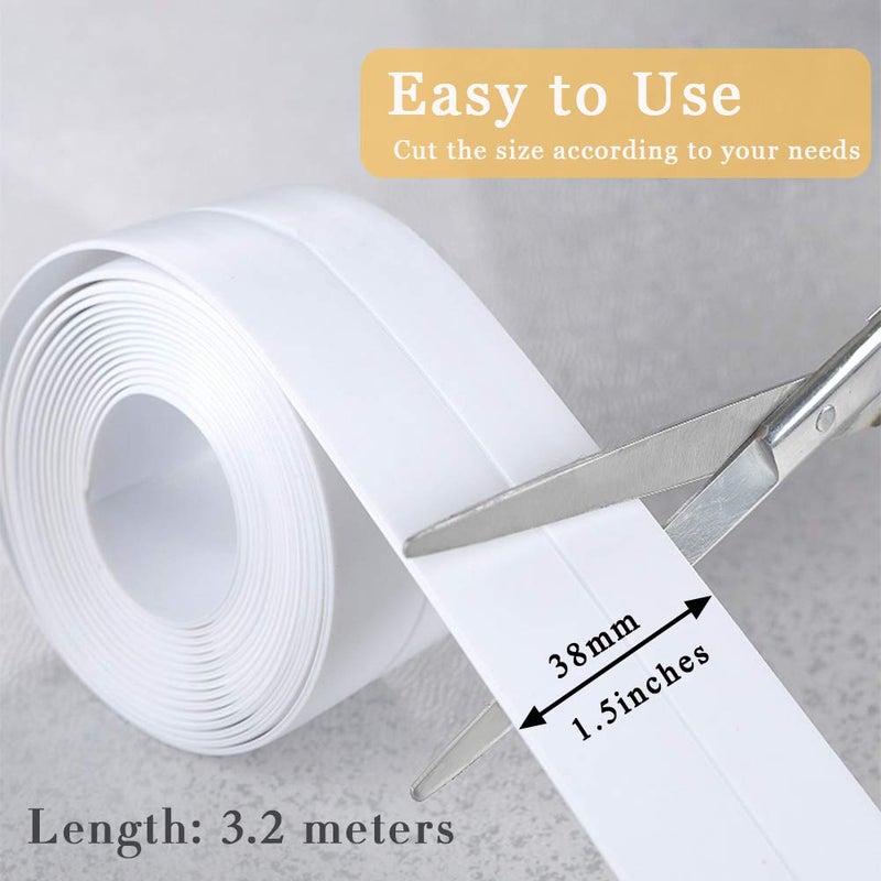 Aurorali 2 Pack Sealant Tape, Waterproof and Adhesive Bath Sealant Strip Caulk Strip, Sealing Tape for Bathroom Toilet Kitchen Wall (126 x 1.5 inches) (Assorted Colors) - Image 2
