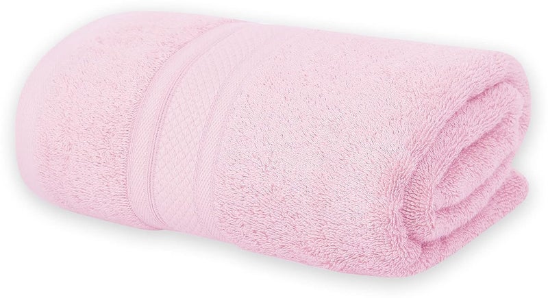 Eddika Super Soft and Highly Absorbent Bamboo Bath Towel for Men & Women Large Size 575 GSM (75 X 140 cm) (Pink) - Image 4
