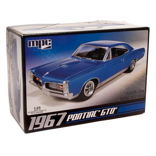 Platz C.P.M. MPC: 1:25 Scale Model Kit - 1967 Pontiac GTO - Blue, 85+ Parts - Skill Level 2, Authentic Vehicle Building Kit, Replica Classic Car, Age 14+ - Image 1