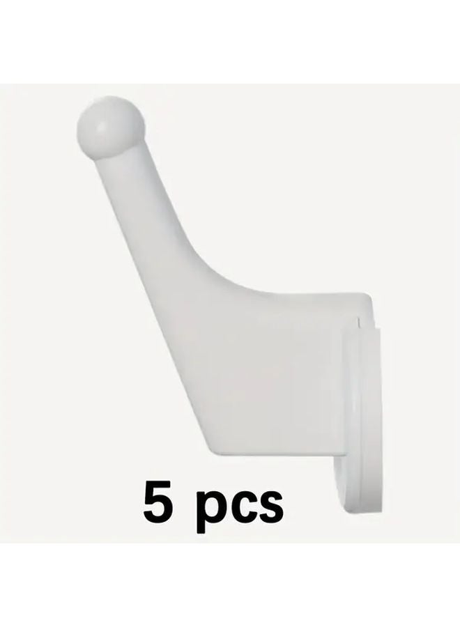 5pcs White Wall Mounted Space Saving Multi Hook Radiator Panel Towel Clothes Drying Rack - Image 1