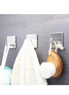 Y&D Hooks Heavy Duty Stick on Wall Hangers for Hanging Bathroom Kitchen Home Door Closet Cabinet Stainless Steel 4 Packs  - Image 2