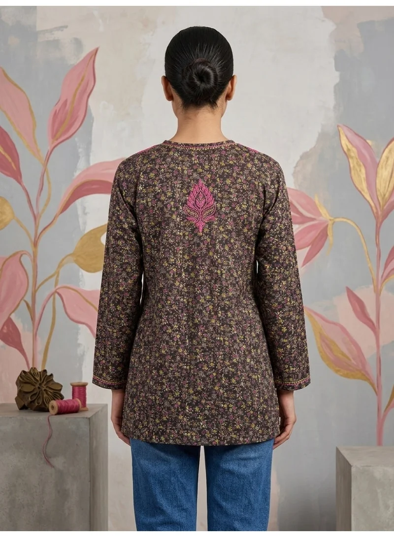 Alaya Hand Embroidered Chikankari Chiffon Kurti-ALFCRK115