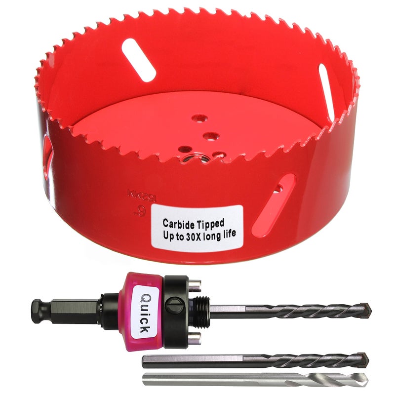 PLG2SUPT 6 152mm Inch Carbide Hole Saw Cutter MultiPurpose Hole Saw Bit for Hardy Plank MDF Air Brick Nail Embedded Wood 236 Depth Up to 30X More Cuts