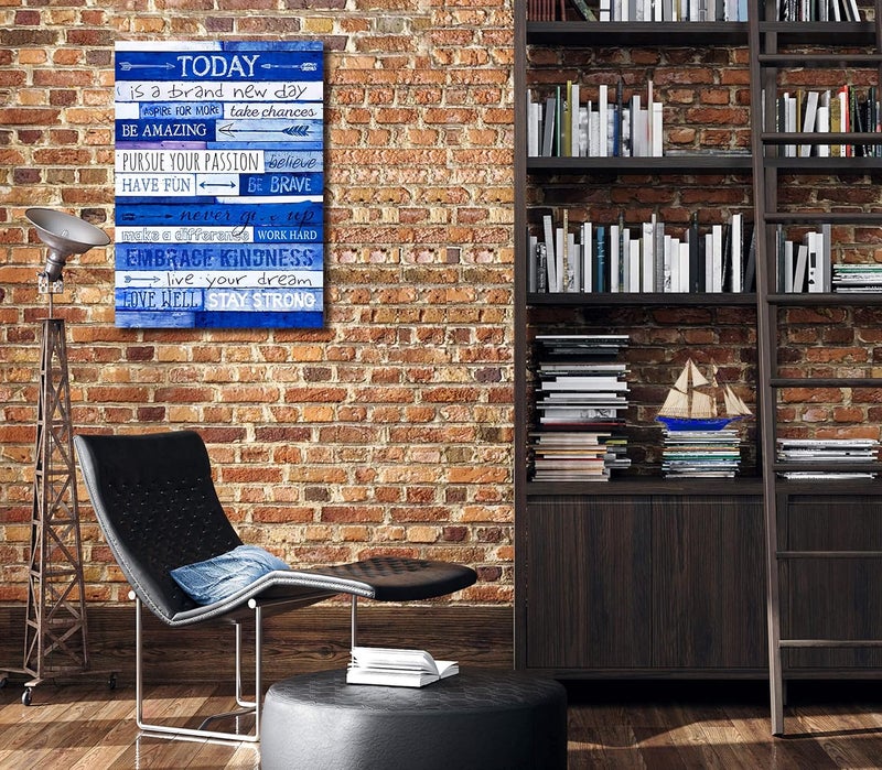 THRLVEART Blue Inspirational Canvas Wall Art - Image 5