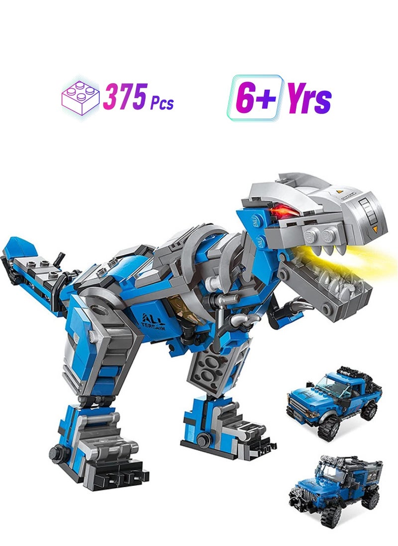 Dinosaur Building Block Toys Children's 3-in-1 Dinosaur Toys 6-12 Year Old Children's Building Block Stem Toy Project Boys and Girls' Education Toys (375 Pieces)  - Image 1