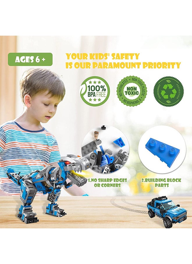 Dinosaur Building Block Toys Children's 3-in-1 Dinosaur Toys 6-12 Year Old Children's Building Block Stem Toy Project Boys and Girls' Education Toys (375 Pieces)  - Image 4
