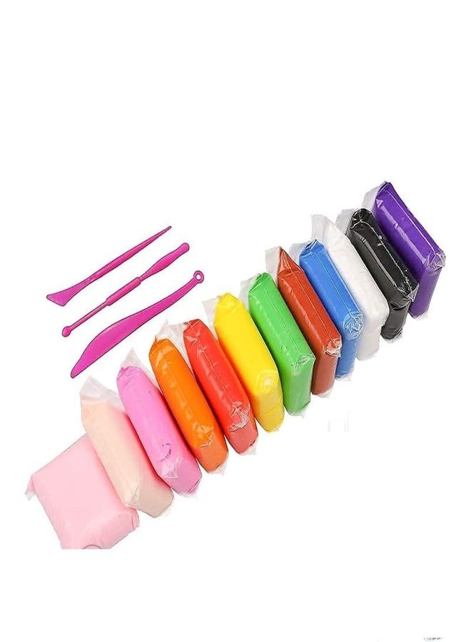 Eclet (Pack of 12) Air Dry Clay, Colorful Children Soft Clay, Creative Art Crafts, Gifts for Kids-Multi Color. Non-Toxic Modeling Magic Fluffy Foam Bouncing Clay Putty Kit for Kids with Tools .122 - Image 1