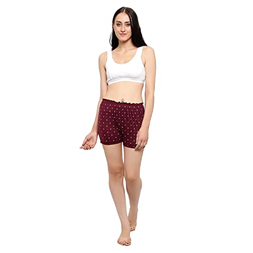 BLAZON Women Cotton Hosiery Floral Print Bloomer shorts Pack of 3 (Vivid Violet, Tamarind & Sapphire Blue, 2XL) - Image 3