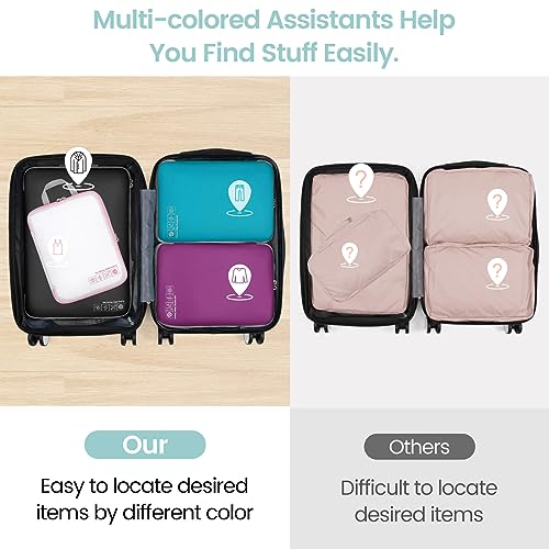 Cambond Compression Packing Cubes for Travel - 4 Pack Expandable Luggage Packing Organizers Travel Essentials Accessories Bags Compression Cubes Space Saver for Carry on Suitcases, Multi-color - Image 4